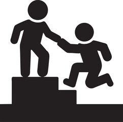 Helping hand icon, support and assistance symbol, teamwork cooperation vector, people helping each other, partnership success concept 2