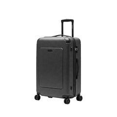 Black travel bag, suitcase, airport bag on transparent background.