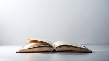 Panoramic Empty Book Mockup: Blank Pages, Open Book,  Studio Shot