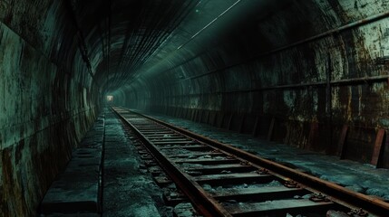 Dark underground tunnel perspective
