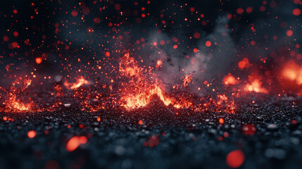 Molten metal dynamically pours and solidifies into a cast mold creating a spectacular industrial scene of fire and flowing liquid in the metalworking industry.