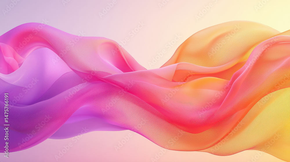 Wall mural serene fluid abstract shapes in cool colors gently flow creating a soothing and calming visual exper