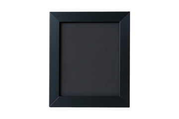 Black Matte Picture Frame with Elegant Molding on Transparent Background