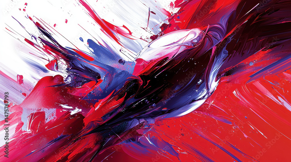 Poster vibrant hues and dynamic curves intertwine in a modern abstract design, symbolizing energy and movem