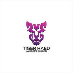 Obraz premium tiger emblem logo design gradient color