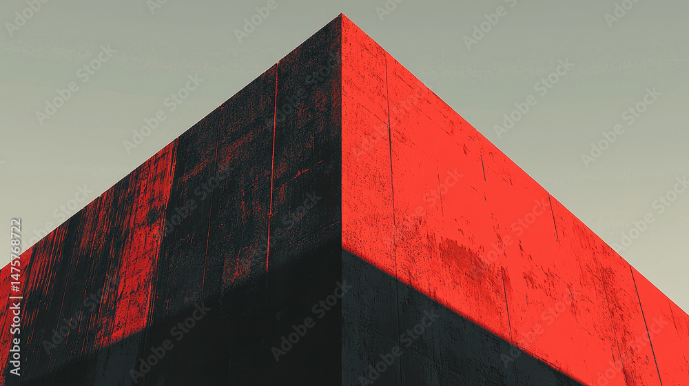 Poster abstract geometric architecture showcasing dynamic angles with bold contrast, highlighting the build