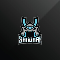 samurai mascot esport logo for game team illustration