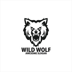 wolf emblem logo design illustration 