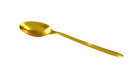 3d rendering awesome golden spoon isolated on transparent background. Suitable for many purposes.