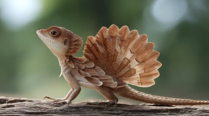 Obraz premium Detailed View of Unique Lizard with Frilled Neck in Natural Habitat Displaying Colorful Patterns and Textures