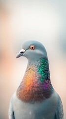 Fototapeta premium Close-up of a colorful pigeon