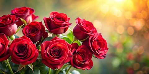 Obraz premium Romantic Red Roses Bouquet: Love, Appreciation, Valentine's Day Gift