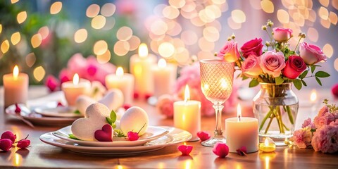Romantic Valentine's & Wedding Table Setting - Tilt-Shift Miniature Photography
