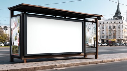 Obraz premium Blank Billboard Mockup Design in Urban City Street Scene