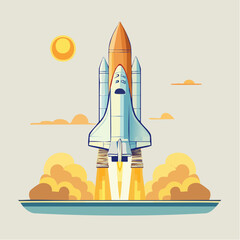 Obraz premium Space Shuttle Launch Vector