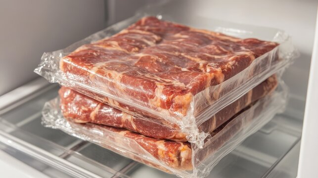 Processed deli meats preserved with nitrites stacked inside refrigerator drawer