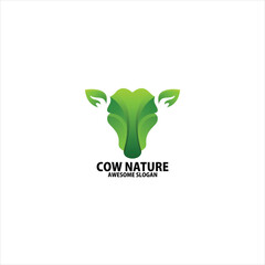 cow gradient logo design illustration