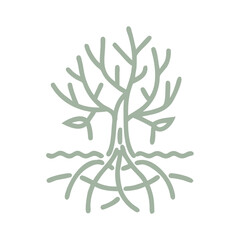 Minimalist Barringtonia Acutangula Tree Line Art