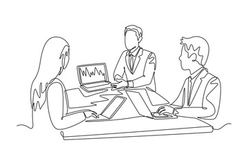 Business startup concept. Single line draw design. Vector graphic illustration