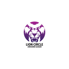 lion head logo design gradient color