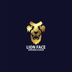 lion head luxury logo design vector