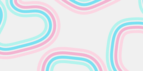 Abstract colored 70s background vector. Classic retro wallpaper with rainbow stripes and wavy lines. vector