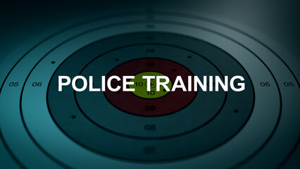 Police Training Text over Firing Target Practice