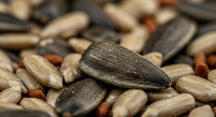 Obraz premium Close-up of Sunflower Seeds and Other Bird Seeds