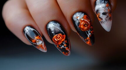 Get inspired with these amazing rose and skull nail art designs for a unique manicure experience