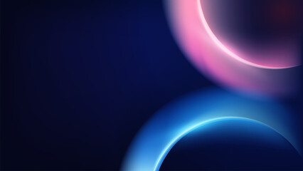 Minimal Abstract Gradient Background for Website Landing Page Design. Blue and Pink Curve on Dark blue background