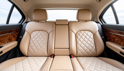Fototapeta premium British Luxury Car Interior Symbolizing Rising Auto Prices Amid Economic Uncertainty, UK Tarriff