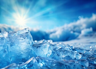 Stunning Blue Winter Ice Texture Background - 3D Rendered Illustration