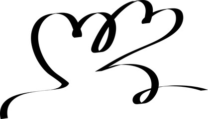 Set of heart ribbons. Element for design