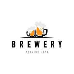 vintage brewery logo design concept, whiskey drink with simple minimalist concept, symbol template for product brand, restaurant, bar, cafe