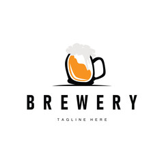 vintage brewery logo design concept, whiskey drink with simple minimalist concept, symbol template for product brand, restaurant, bar, cafe