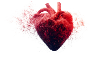 A Captivating Artistic Representation of a Heart Surrounded by Ethereal Elements and Colors