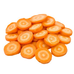 Carrot Slices Fresh Vegetable Healthy Food PNG cutout isolated on white and transparent background. carrot slices, fresh carrot, carrot PNG, healthy food, vegetable PNG, carrot cutout	