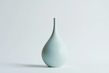 Elegant pale-green ceramic vase with a slender neck and teardrop shape