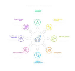 Smart Home Features Infographic: This modern infographic illustrates the key features of a smart home, including energy efficiency, security, and comfort.