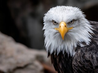 Fototapeta premium Close-up of a fierce bald eagle