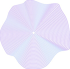 Circle dynamic amorphous shape fluid form with line blue gradient
