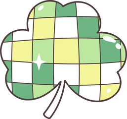 Patrick s Day Celebration with Retro Shamrock, Hats, Four-leaf Clovers Hand Drawn design