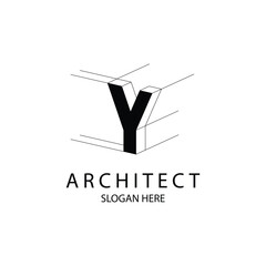 Letter Y 3D logo architect for architecture and construction company
