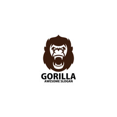 gorilla head emblem logo design vector
