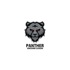 panther head e sports logo design gaming mascot