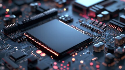 Obraz premium Close up of circuit board components