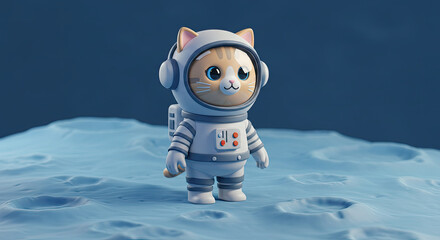 cute space cat on the moon