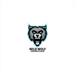 wolf mascot esport logo design