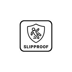 Slipproof outline icon or slip proof label vector isolated. Non-slip line icon or non-slip label vector isolated. The best non-slip labels for websites, product packaging designs, print designs