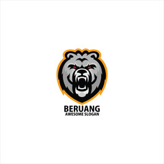 bear mascot esport logo design